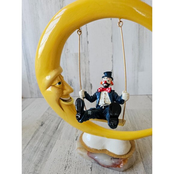 Ron Lee swinging Moon clown unique 1998 vintage statue gold figurine - Picture 10 of 10